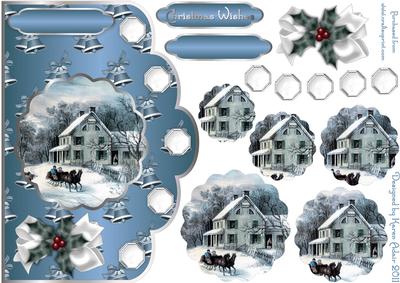 The Christmas Sleigh Ride Scallop Card with Shaped Pyramage