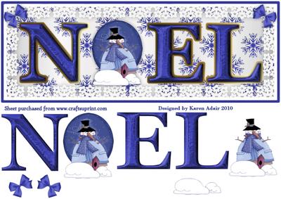 Whimsy's Snowman's Noel Large Dl Card Front and Step by Step