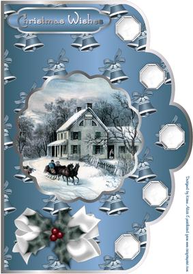 The Christmas Sleigh Ride A4 Scallop Card