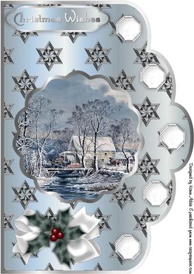 A Wonderful Christmas Morn A4 Scallop Card