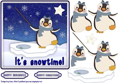Its Snowtime Card Front with Step by Step