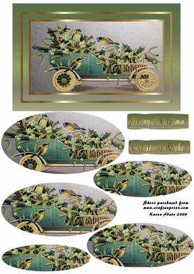 Christmas Holly and Mistletoe Car