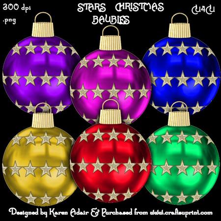 Stars Christmas Baubles