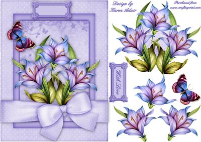 Floral Fantasy Card Front with Step by Step