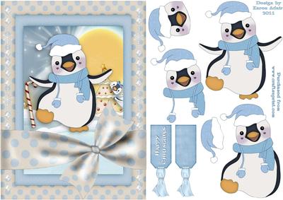 The Happy Penguin Card Front and Step by Step
