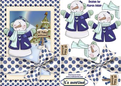 Our Snowflake Friend Card Front with Step by Step