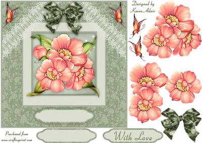 Perfect Petals Card Front with Step by Step