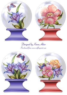 Floral Vibes Snowglobe Toppers
