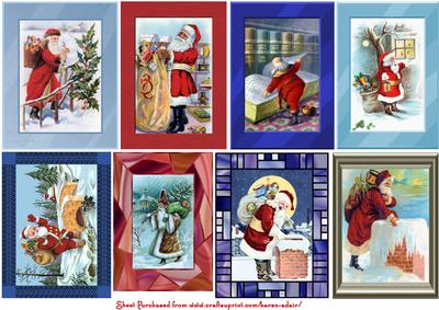 Vintage Santa Framed Toppers