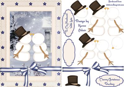 Snow Kisses for Christmas, Card Front with Step by Step