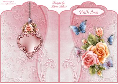 Rosy Glow Quick Cut 'n Fold Card