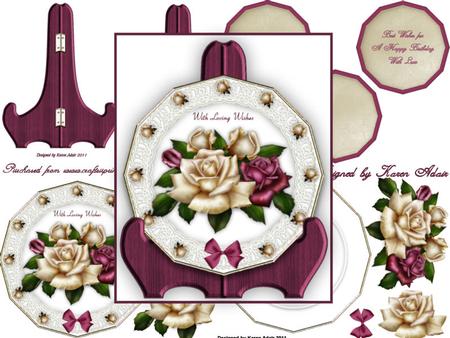 Antique Roses Plate Card Kit