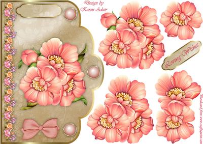 Pretty Posy Scallop Card Front with Step by Step
