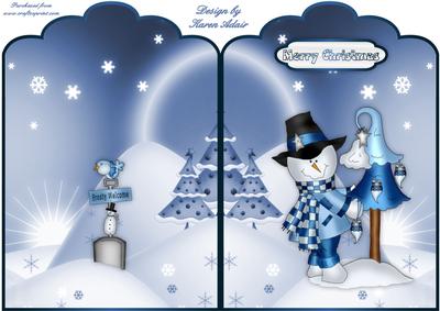 Frosty the Snowman Quick Cut and Fold Card