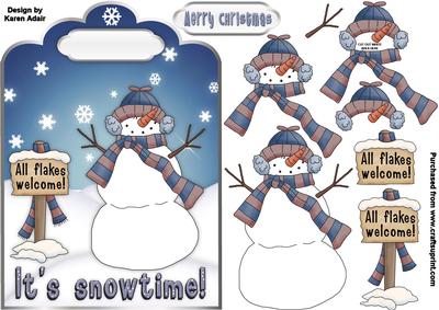 All Flakes Welcome Scallop Top Card Front with Step by Step