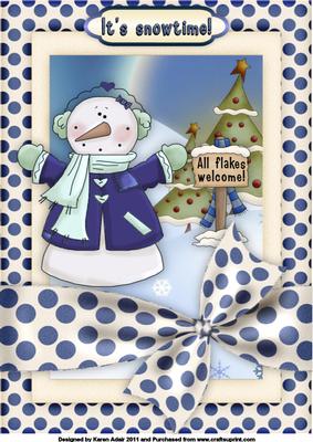 Our Snowflake Friend A4 Card Front