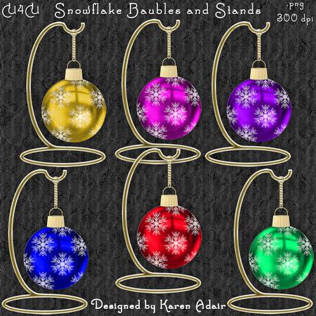 Snowflake Baubles and Hanging Stands