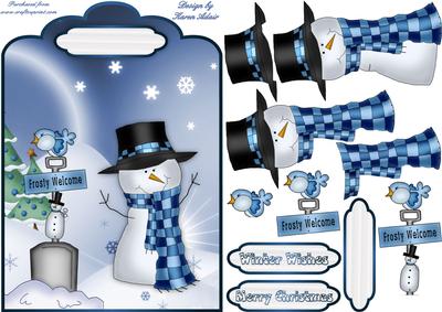 A Frosty Welcome Scallop Top Card Front with Step by Step