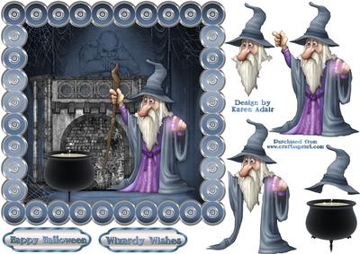 The Lickle Wizard Scallop Edge Card Front with Step by Step