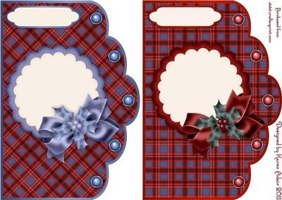 Christmas Plaids Card Bases - Blue and Red