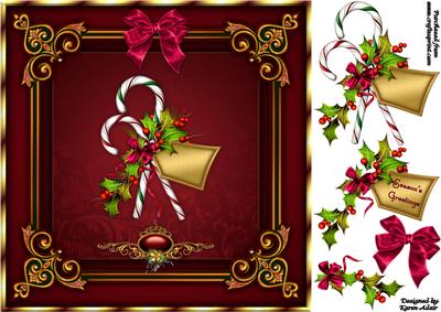 Christmas Candy Nostalgia Square Card Front