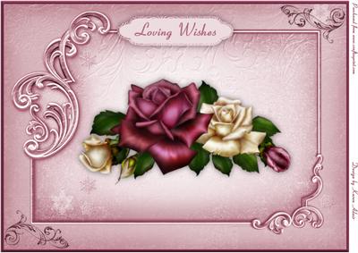Antique Roses A4 Card Front