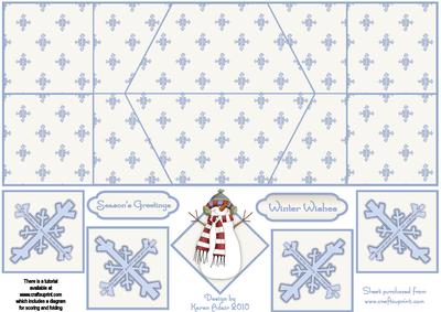 Flakey Snowman Double Diamond Fold Card