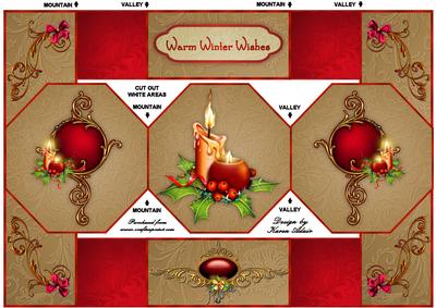 Christmas Candles - Octagon Tri-fold Quick Card