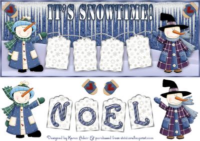 It's Snowtime Large Dl Card Front with Step by Step