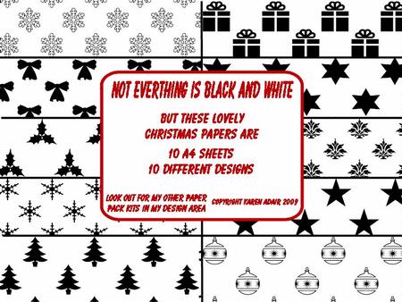 Christmas Black and White Paper Pack