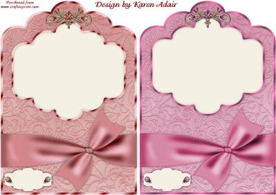 Bejewelled Scallop Top Card Fronts in Rose and Pink