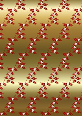 Christmas Floral in Red and Gold