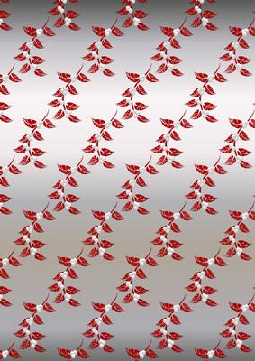 Christmas Floral in Red and Silver