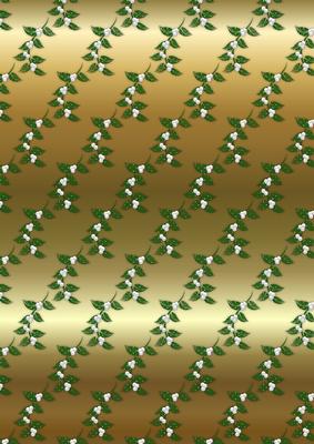 Christmas Floral in Green and Gold