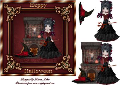 Cheeky Little Devil Square Card Front with Step by Step