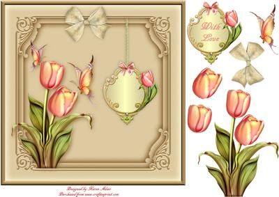 A Touch of Spring Square Card Front with Step by Step
