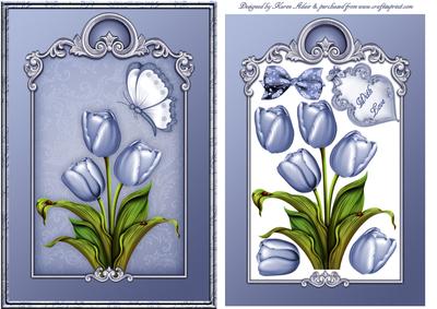 A Tableau of Tulips Card Front with Step by Step