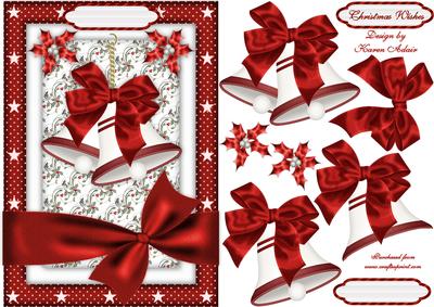 Bells in Red Card Front with Step by Step