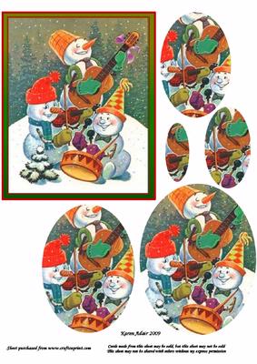 Snowman Band Pyramid Card Front
