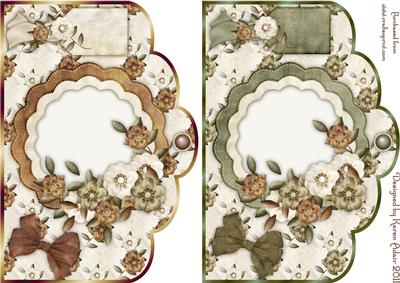 Autumn Flowers Scallop Edge Card Fronts