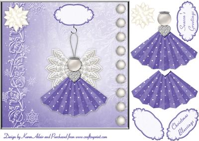Little Angel in Lilac Square Card Front with Step by Step