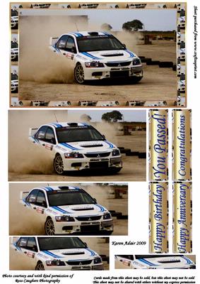 Rally Car Pyramid Card Front