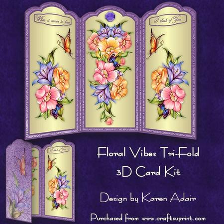 Floral Vibes Tri-fold 3D Screen Card Kit