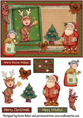 Santa's Secret Helper Card Front with Step by Step