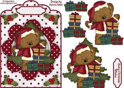 Tibbles is Santa! Scallop Top Card and Step by Step