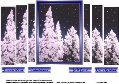 Snowy Christmas Trees Watercolour Side Stacker