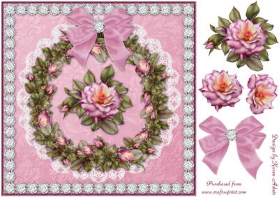 Ring a Ring of Roseys Square Card and Step by Step