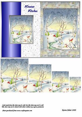 Winter Scene with Robins