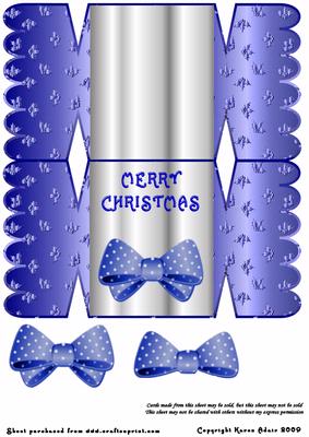 Christmas Holly N Bow Cracker Card