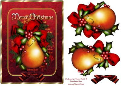 A Traditional Christmas Card Front and Step by Step